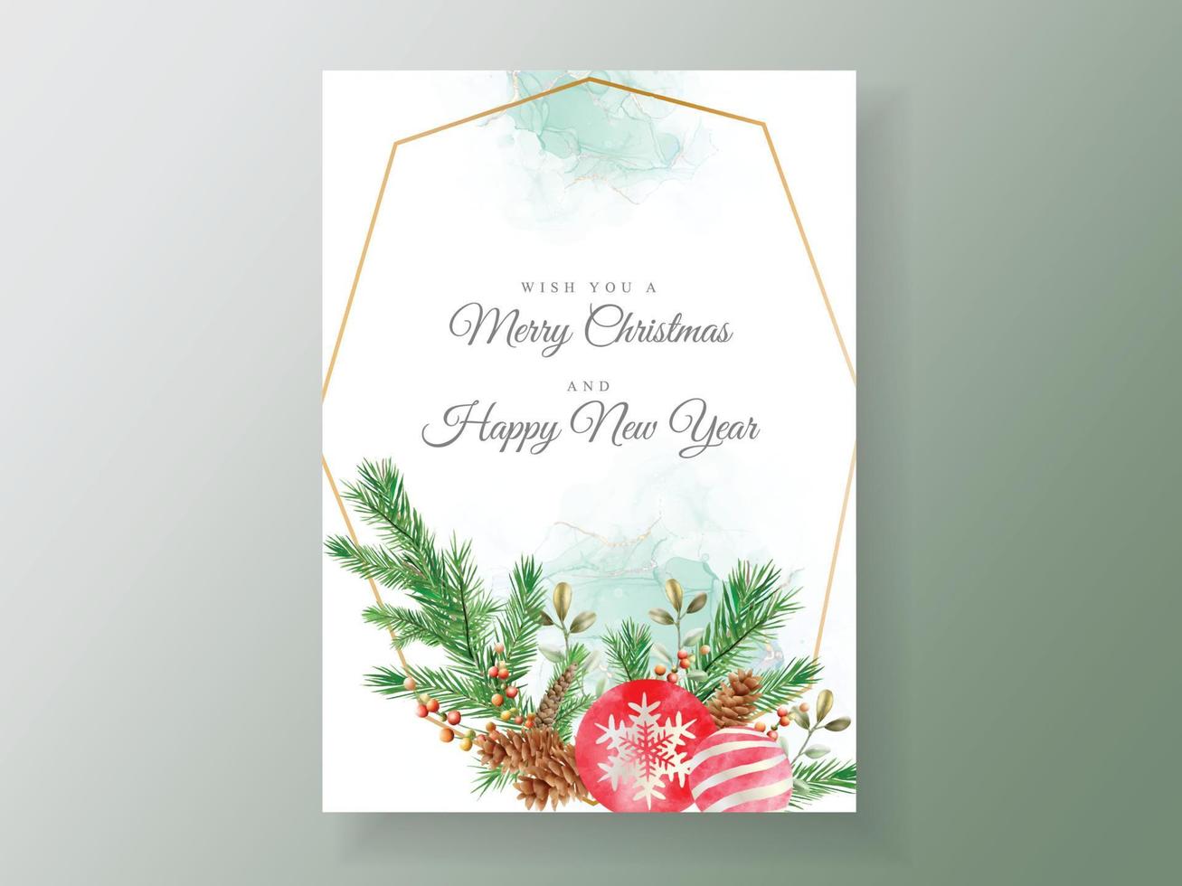 Elegant card template christmas theme vector