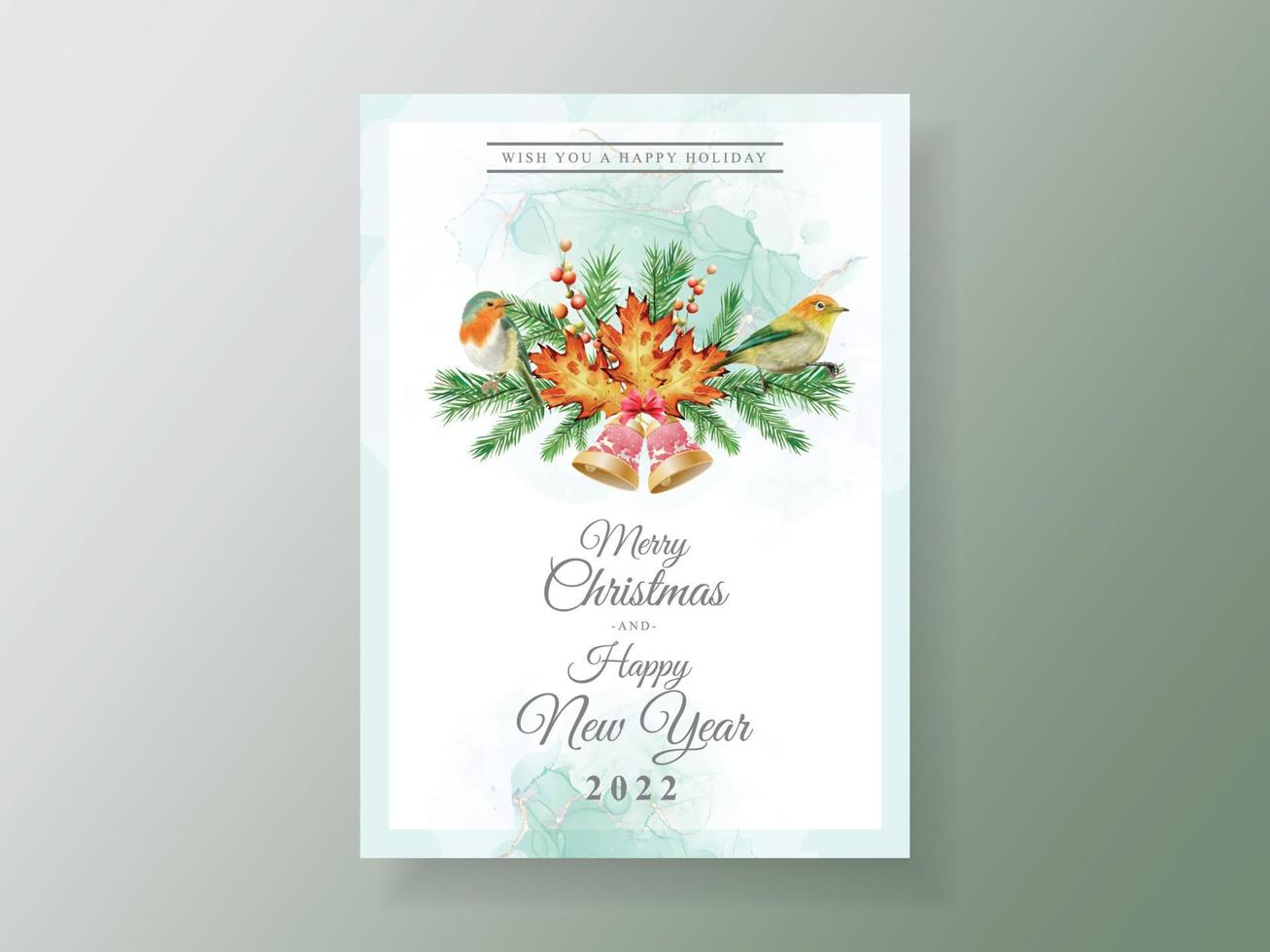 Elegant card template christmas theme vector