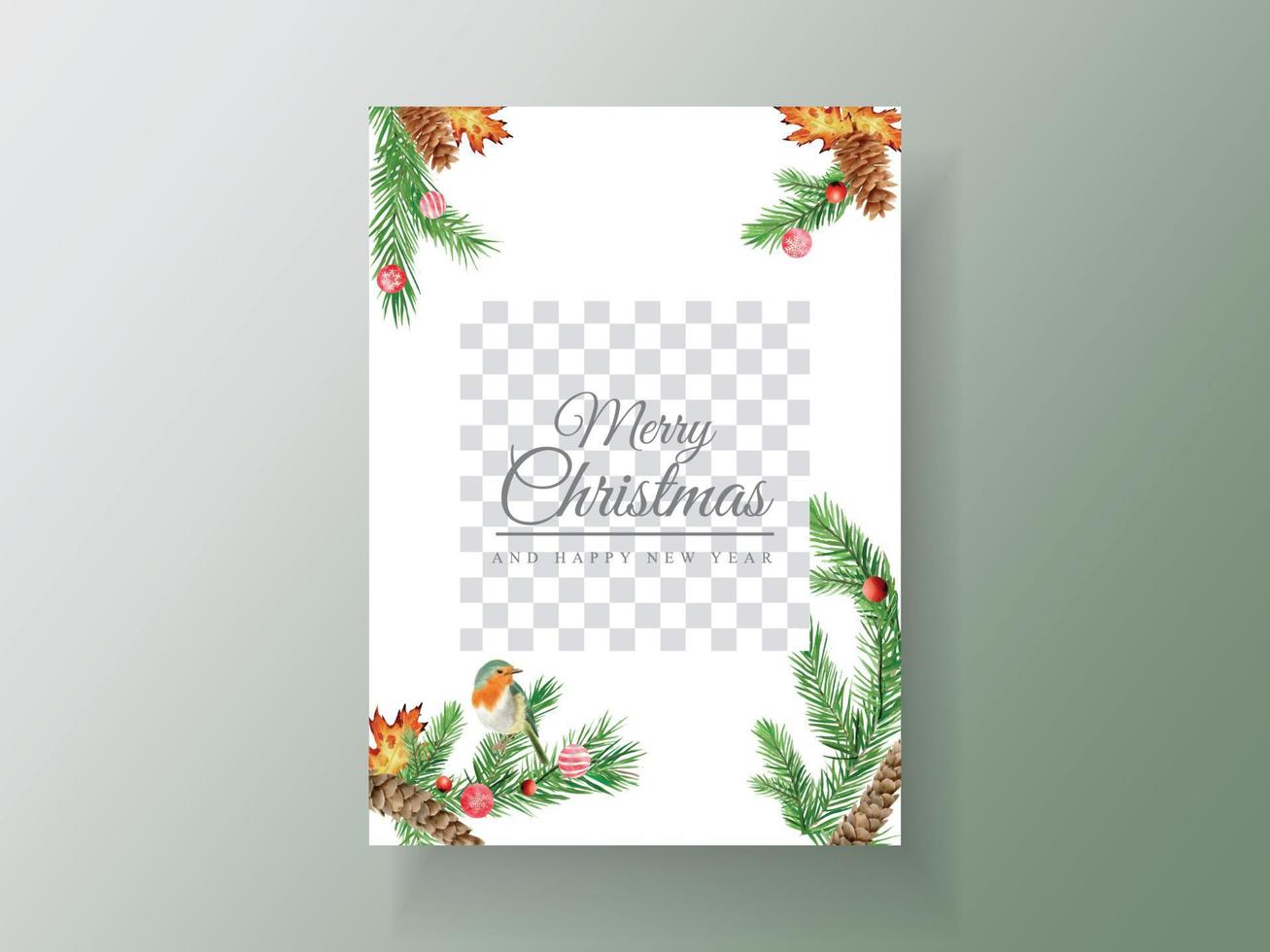 plantilla de tarjeta elegante tema de navidad vector