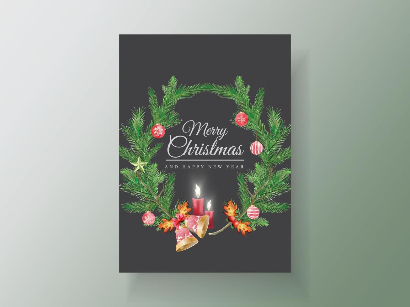 Elegant card template christmas theme vector