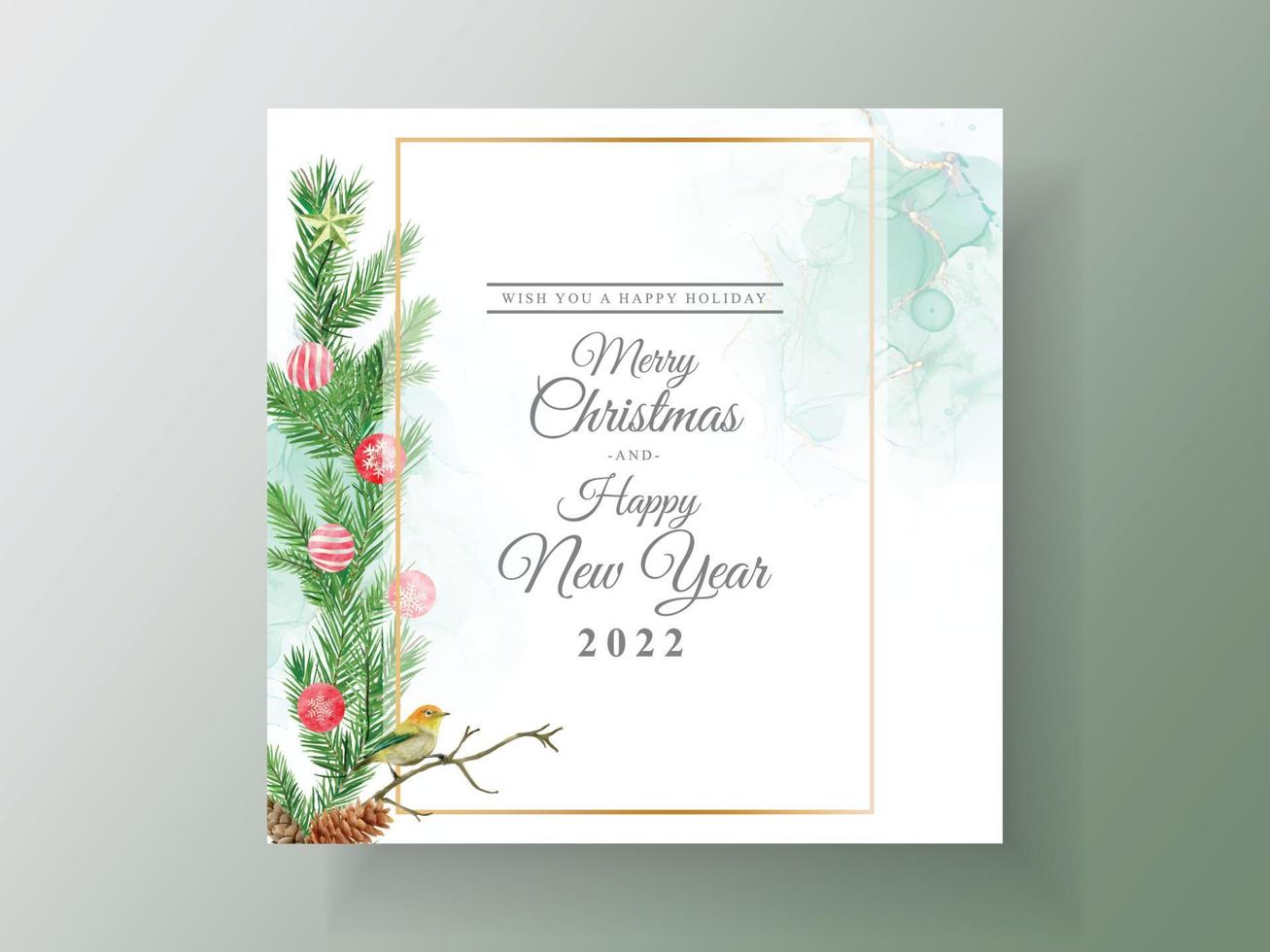 Elegant card template christmas theme vector