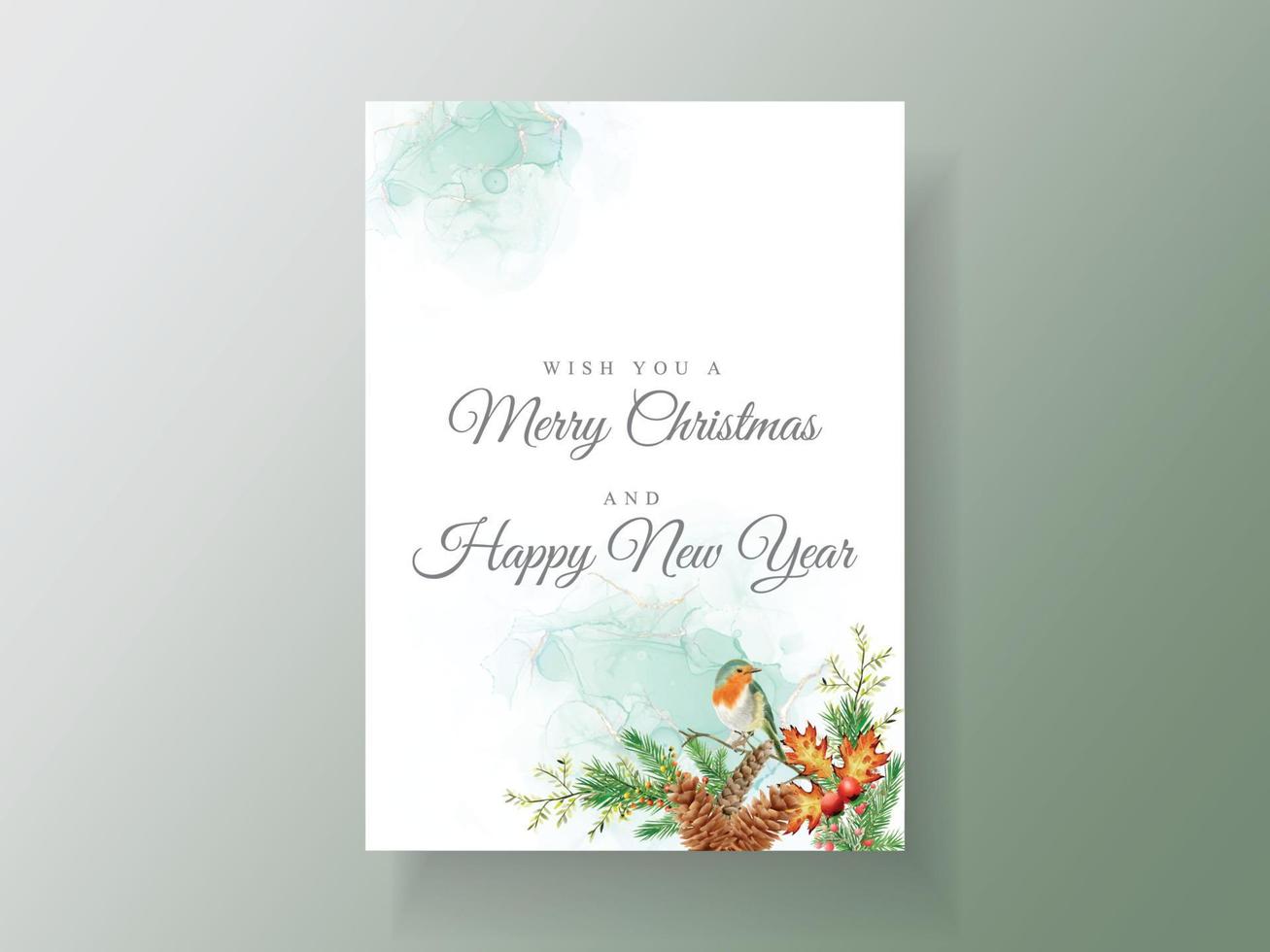 Elegant card template christmas theme vector