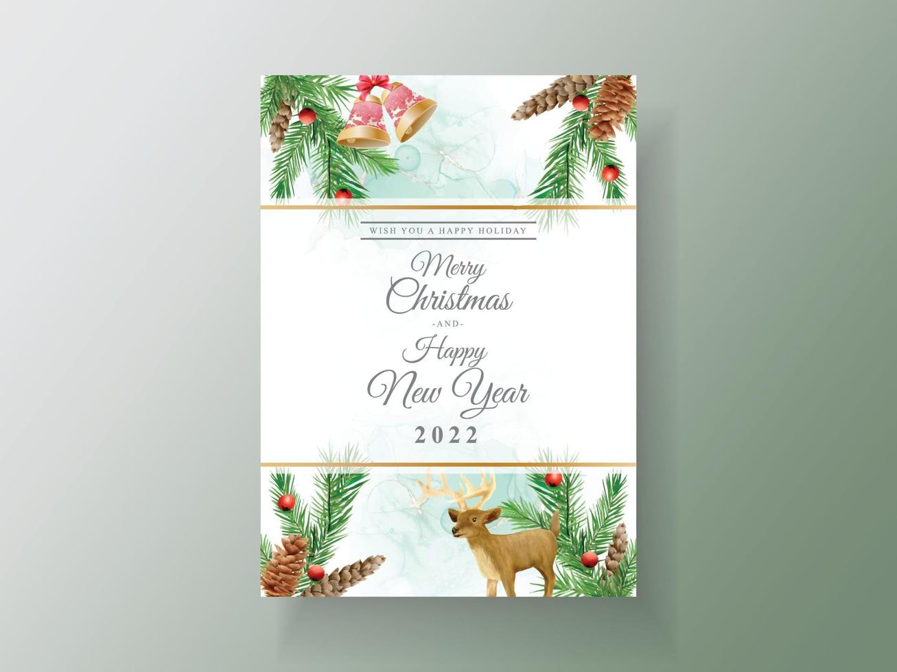 Elegant card template christmas theme vector