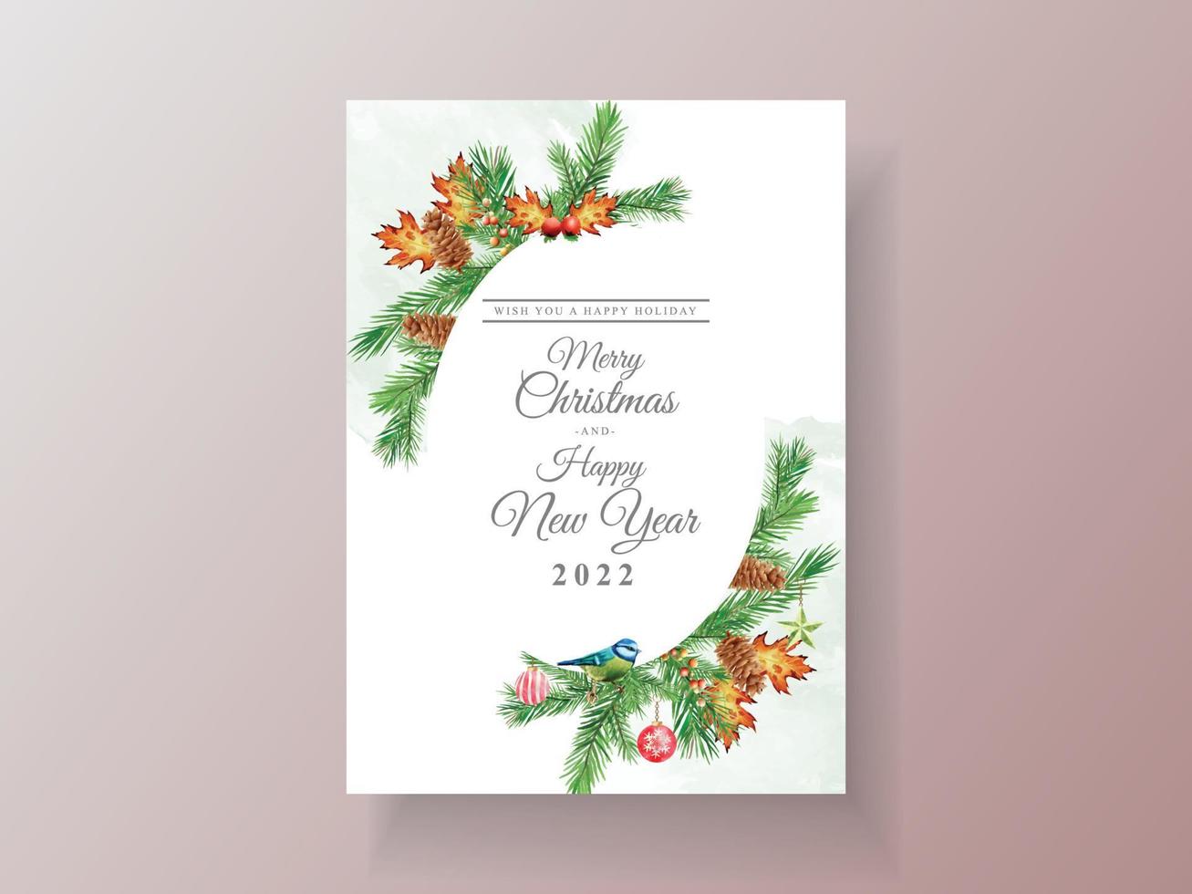 Beautiful card template christmas theme vector