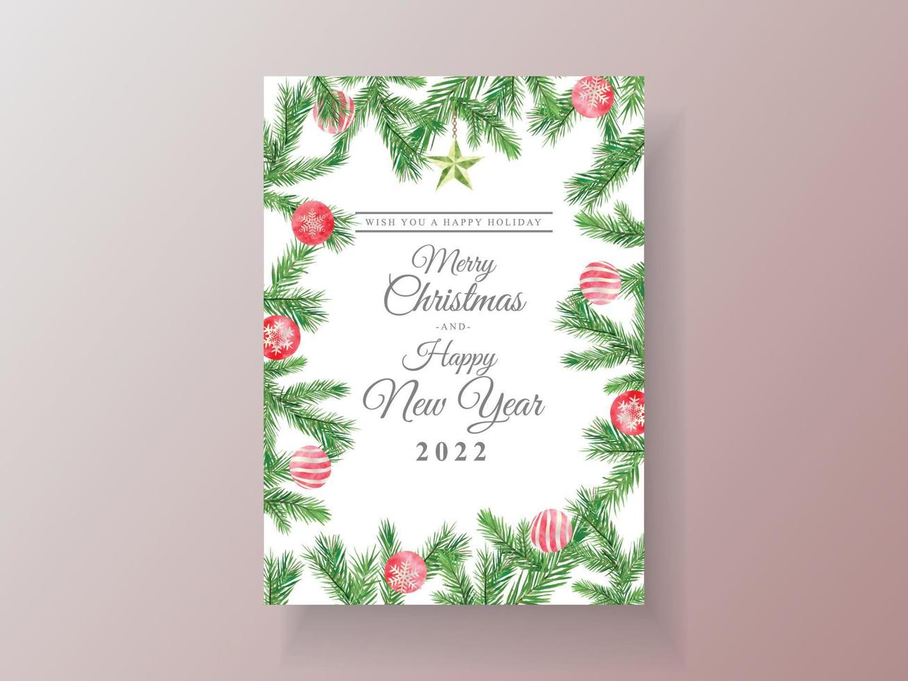 Beautiful card template christmas theme vector
