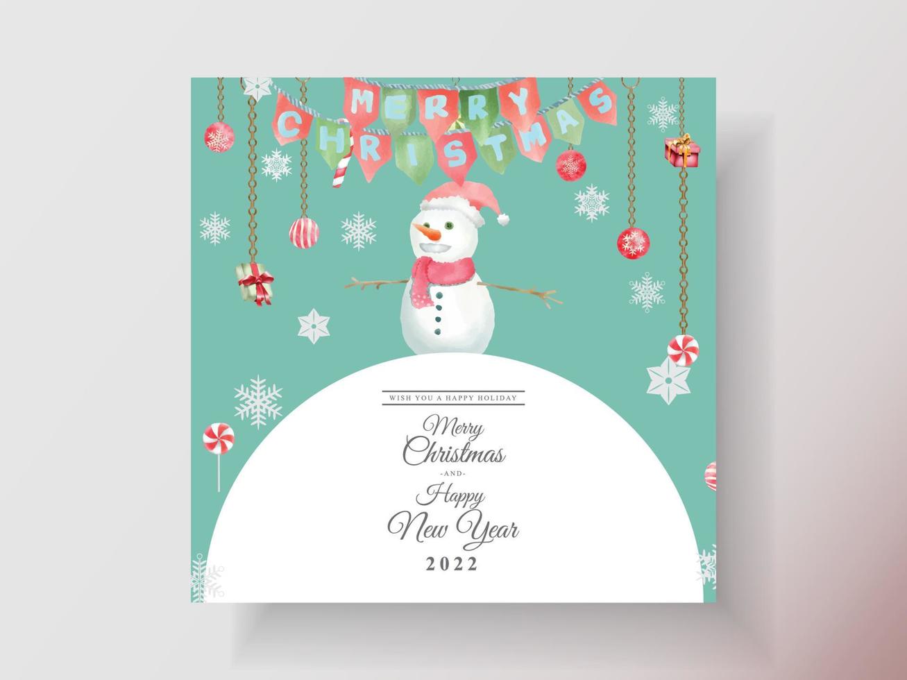 Beautiful card template christmas theme vector