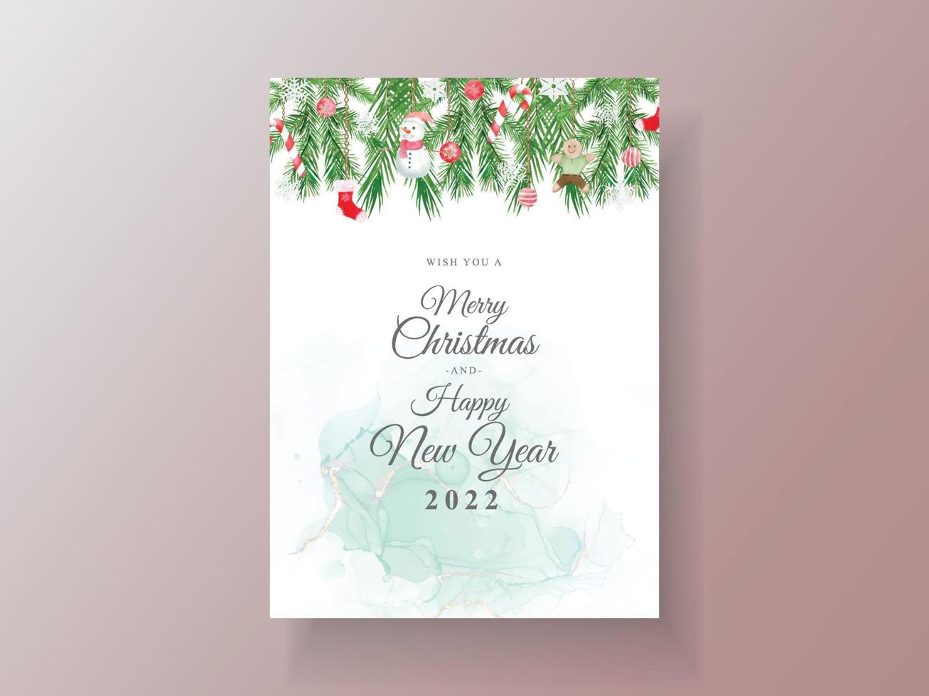 Beautiful card template christmas theme vector