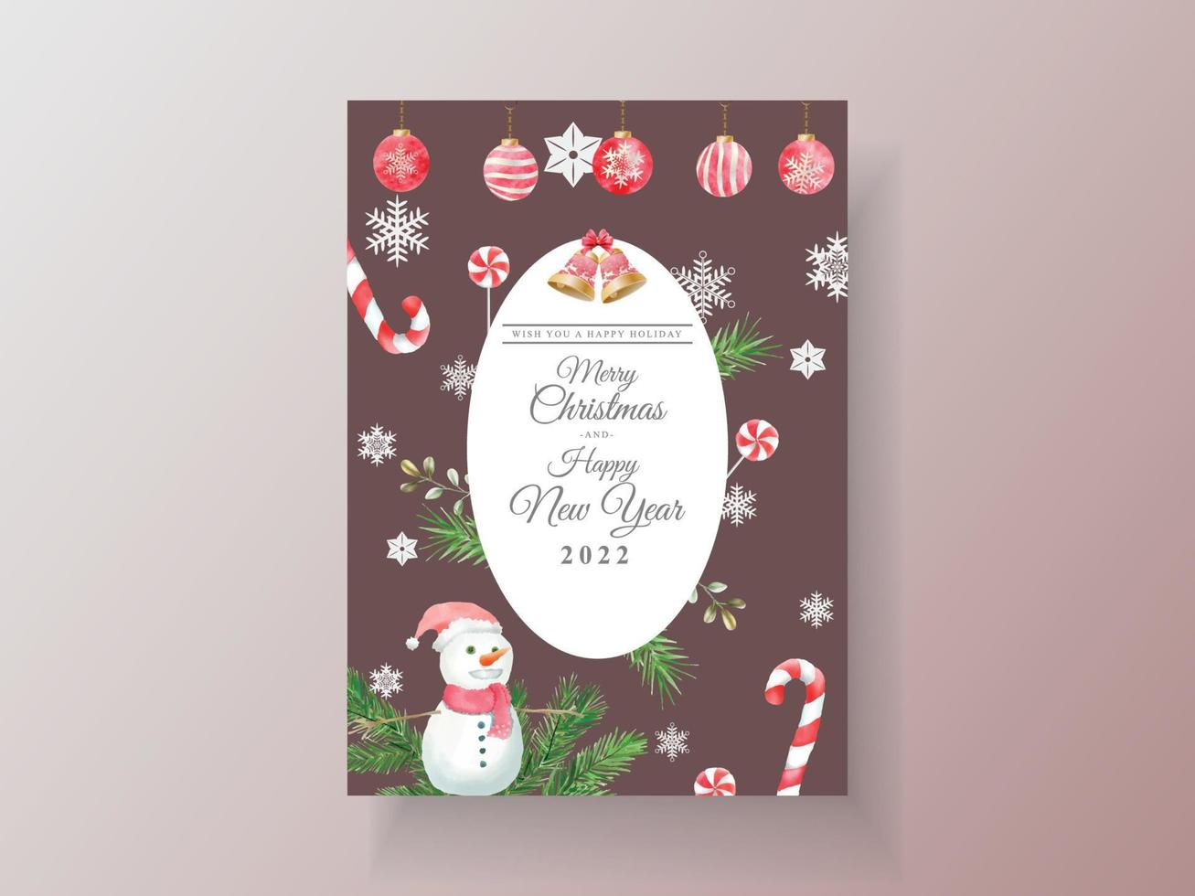 hermosa plantilla de tarjeta tema de navidad vector