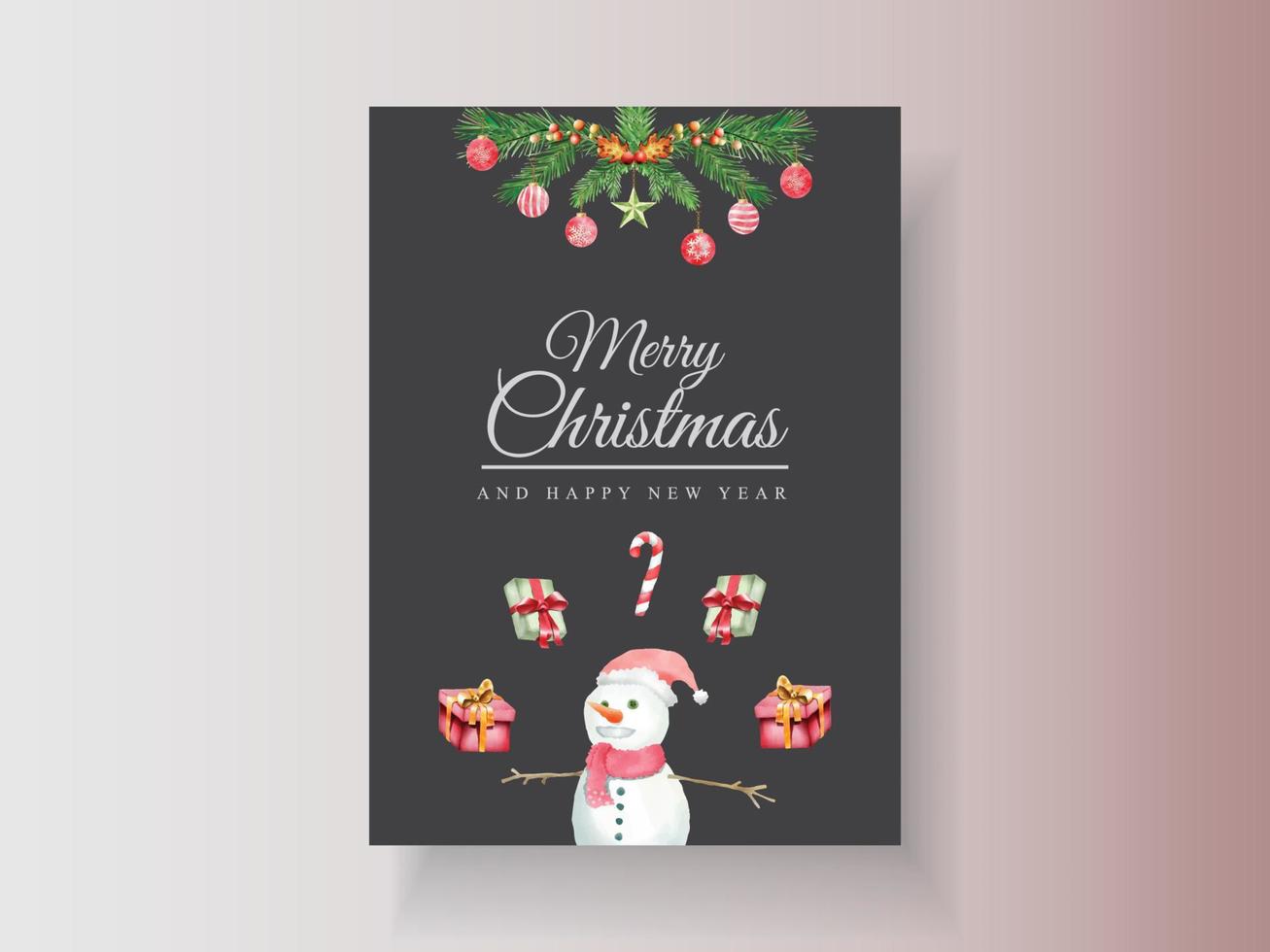 Beautiful card template christmas theme vector