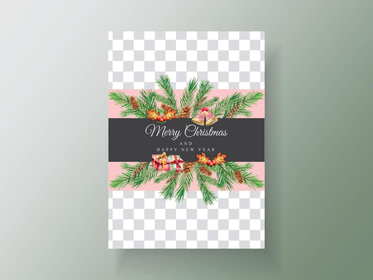 Beautiful card template christmas theme vector