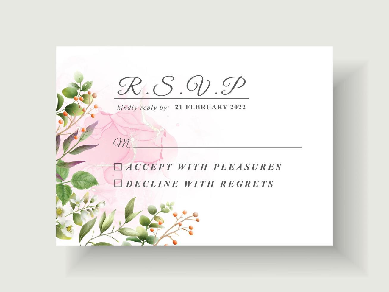beautiful floral wedding invitation card vector