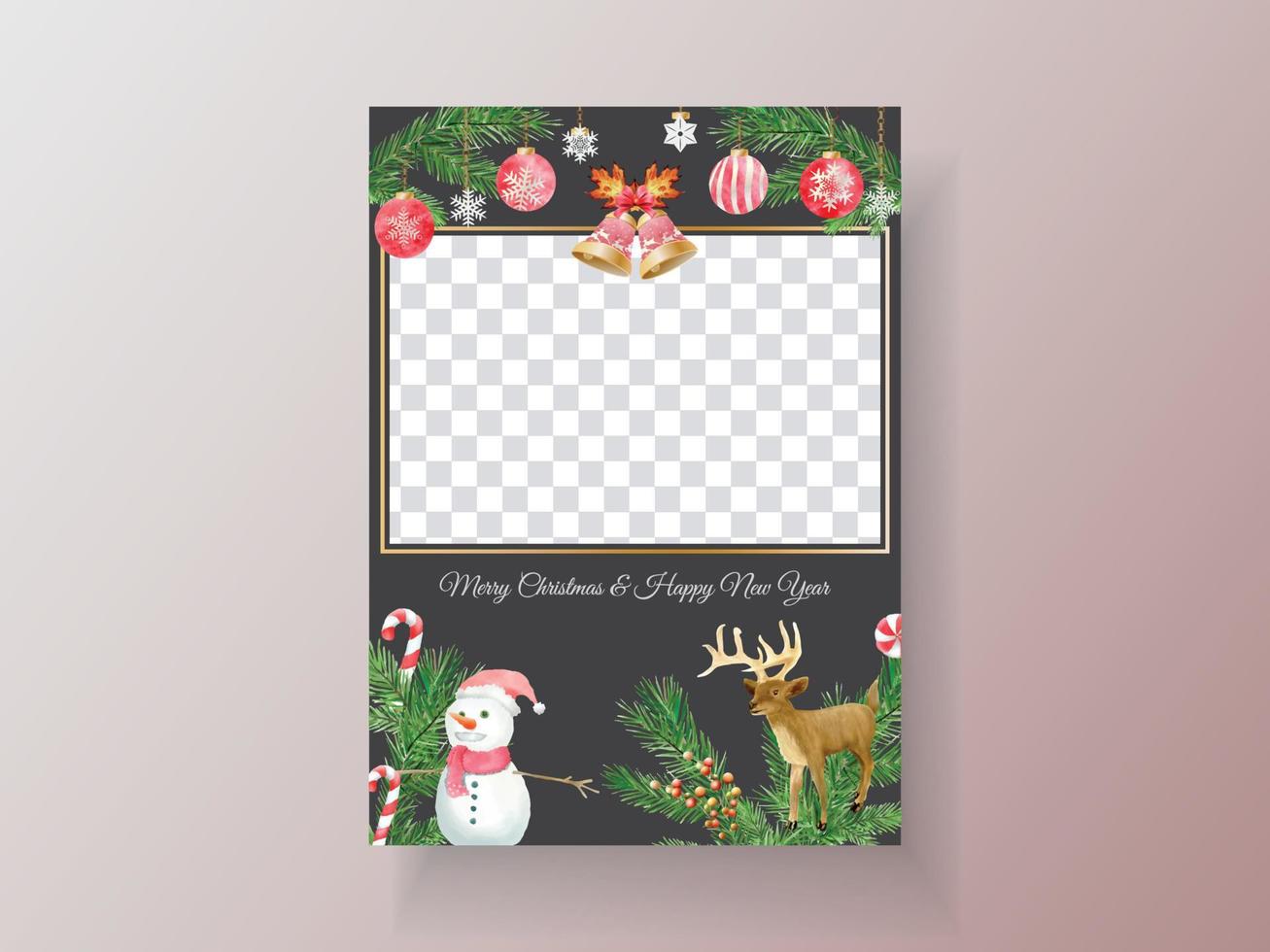 Beautiful card template christmas theme vector