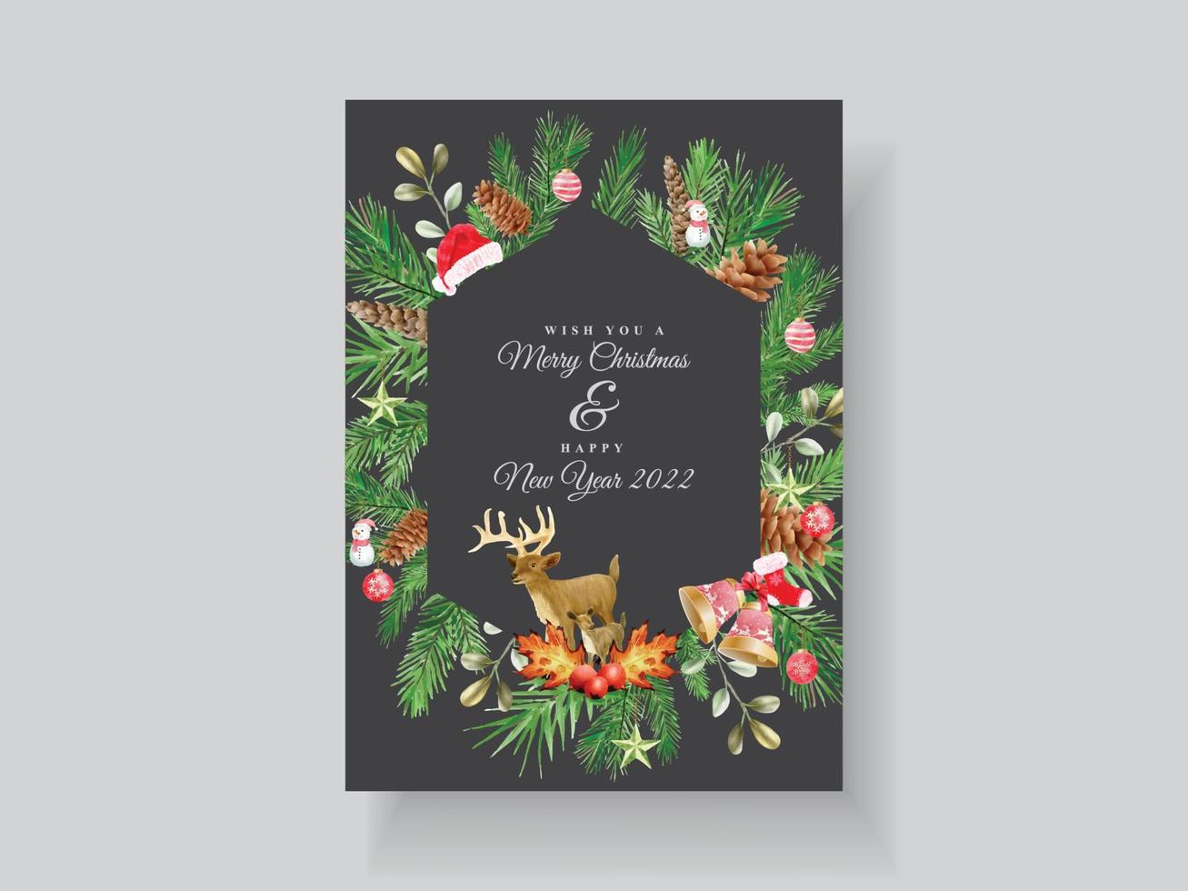 hermosa plantilla de tarjeta tema de navidad vector