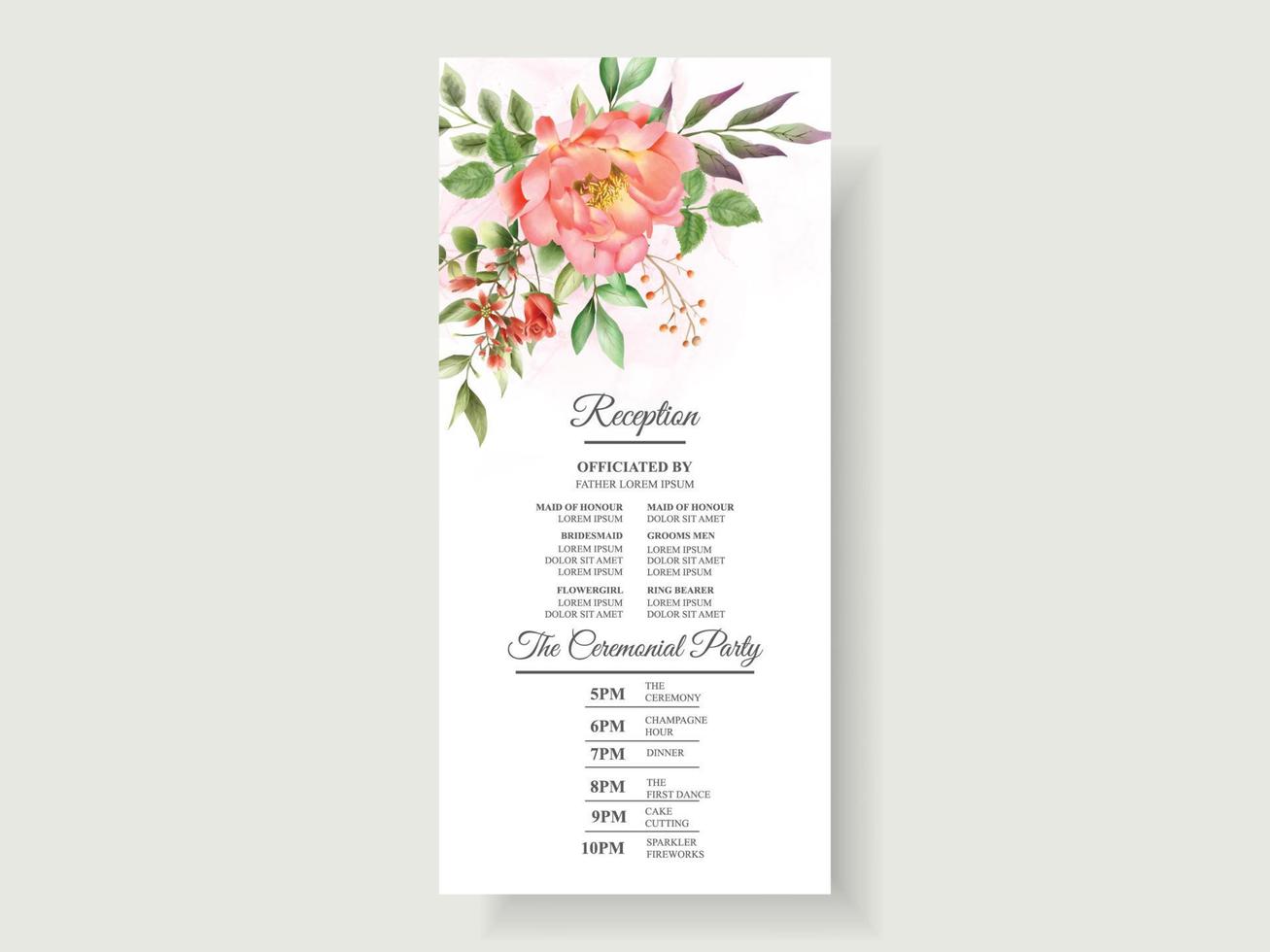 beautiful floral wedding invitation card vector