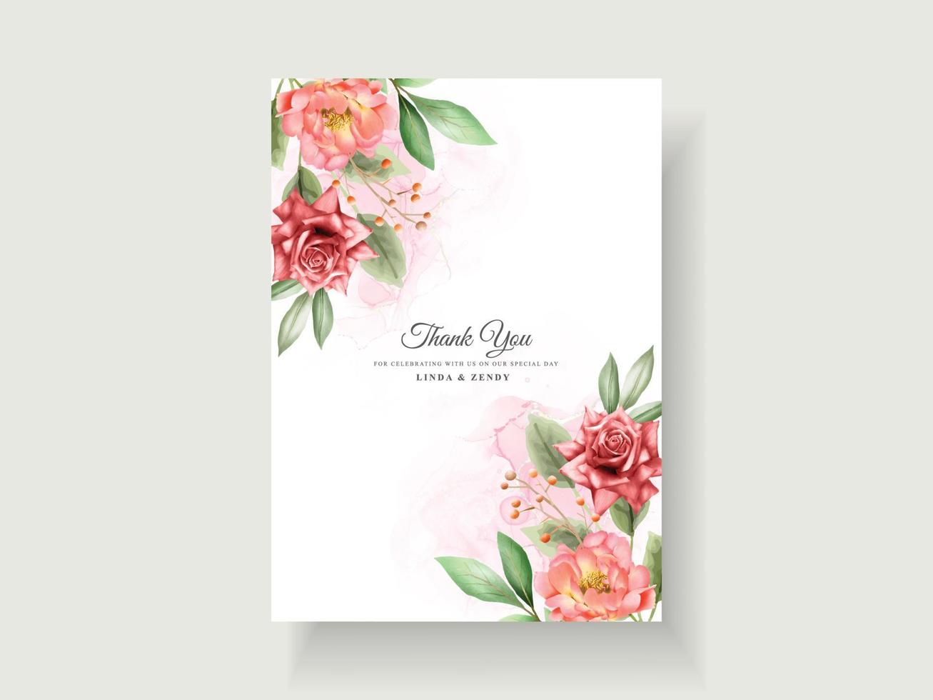 beautiful floral wedding invitation card vector