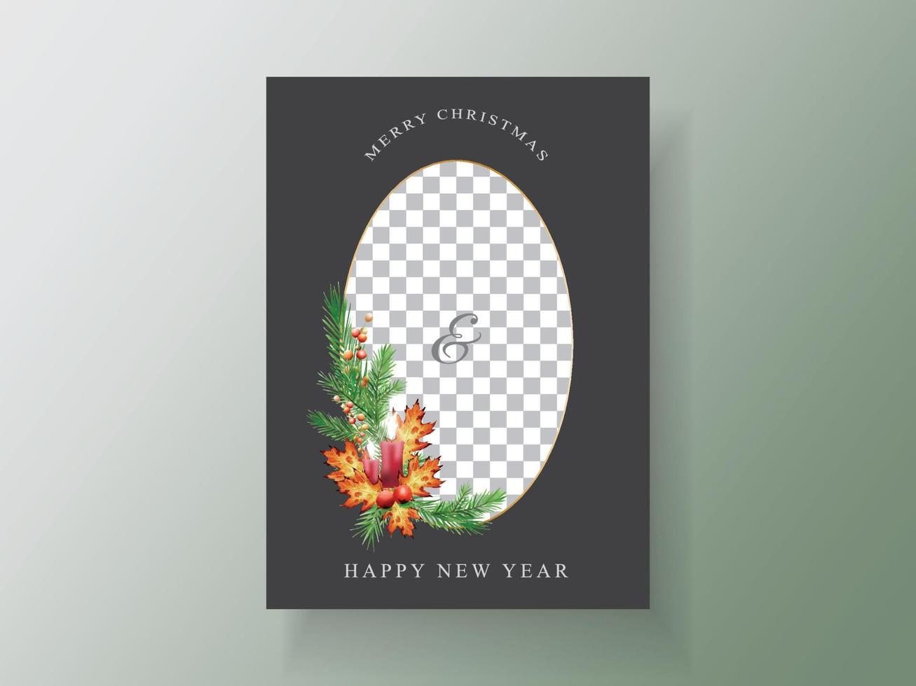 Elegant card template christmas theme vector