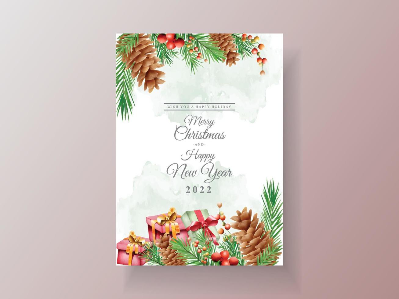 Beautiful card template christmas theme vector