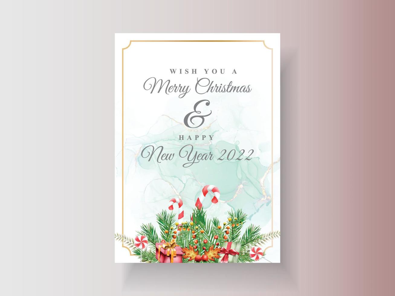 Beautiful card template christmas theme vector