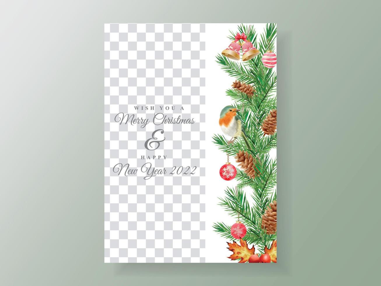 Beautiful card template christmas theme vector