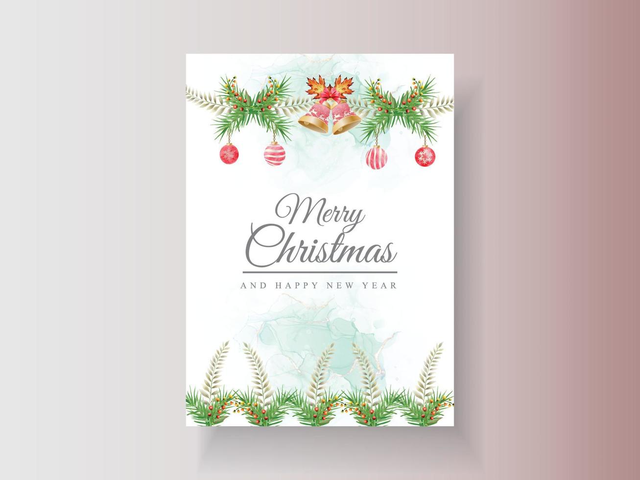 Beautiful card template christmas theme vector