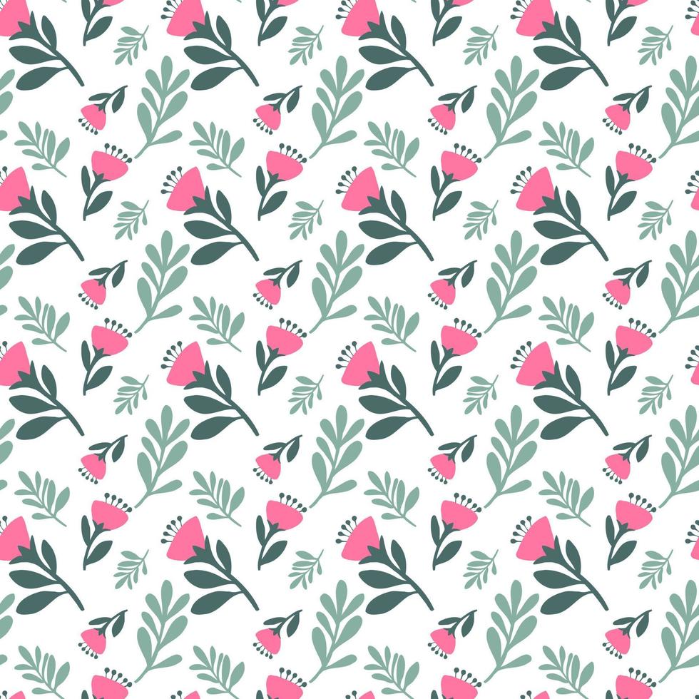 Seamless pattern with flower and leaf vector