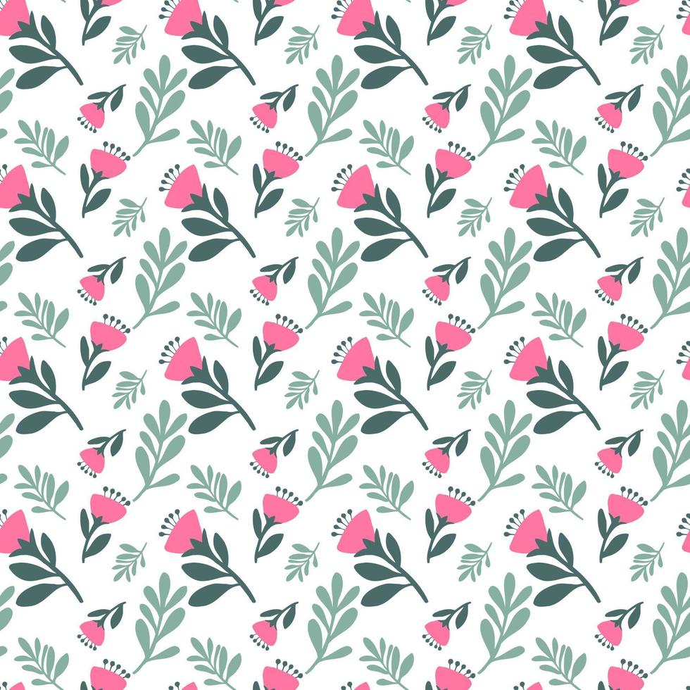 Seamless pattern with flower and leaf vector