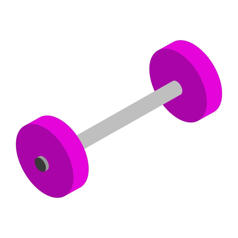 Isometric gym weight on white background vector