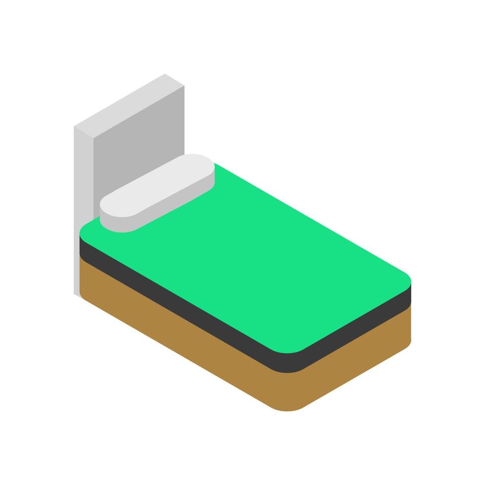 Isometric bed on a white background vector