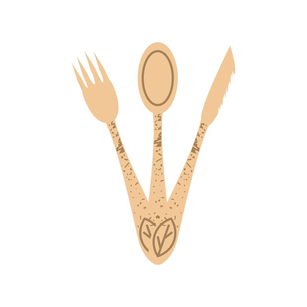 wooden cutlery alternative vector