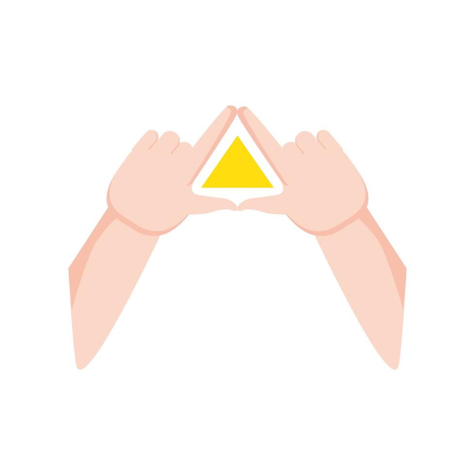 hands shaped triangle vector