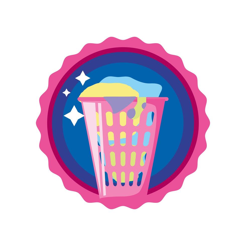 laundry basket with clothes vector
