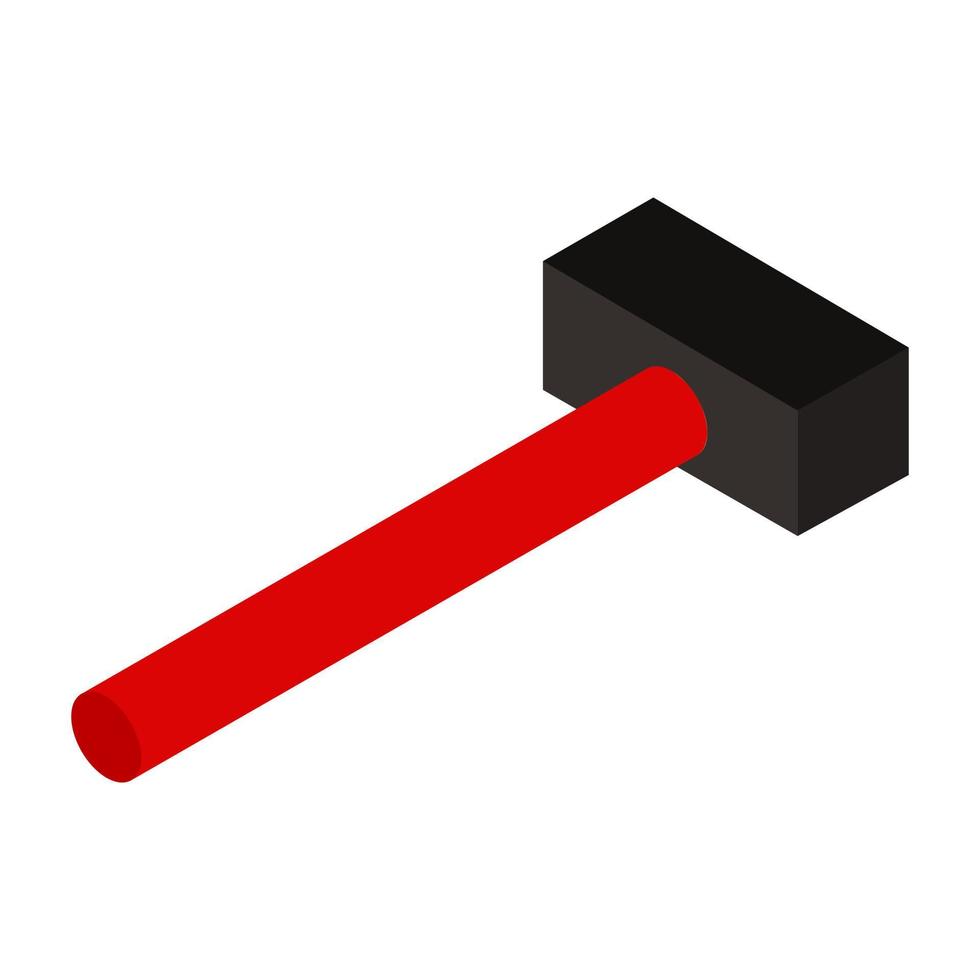 Isometric hammer on a white background vector