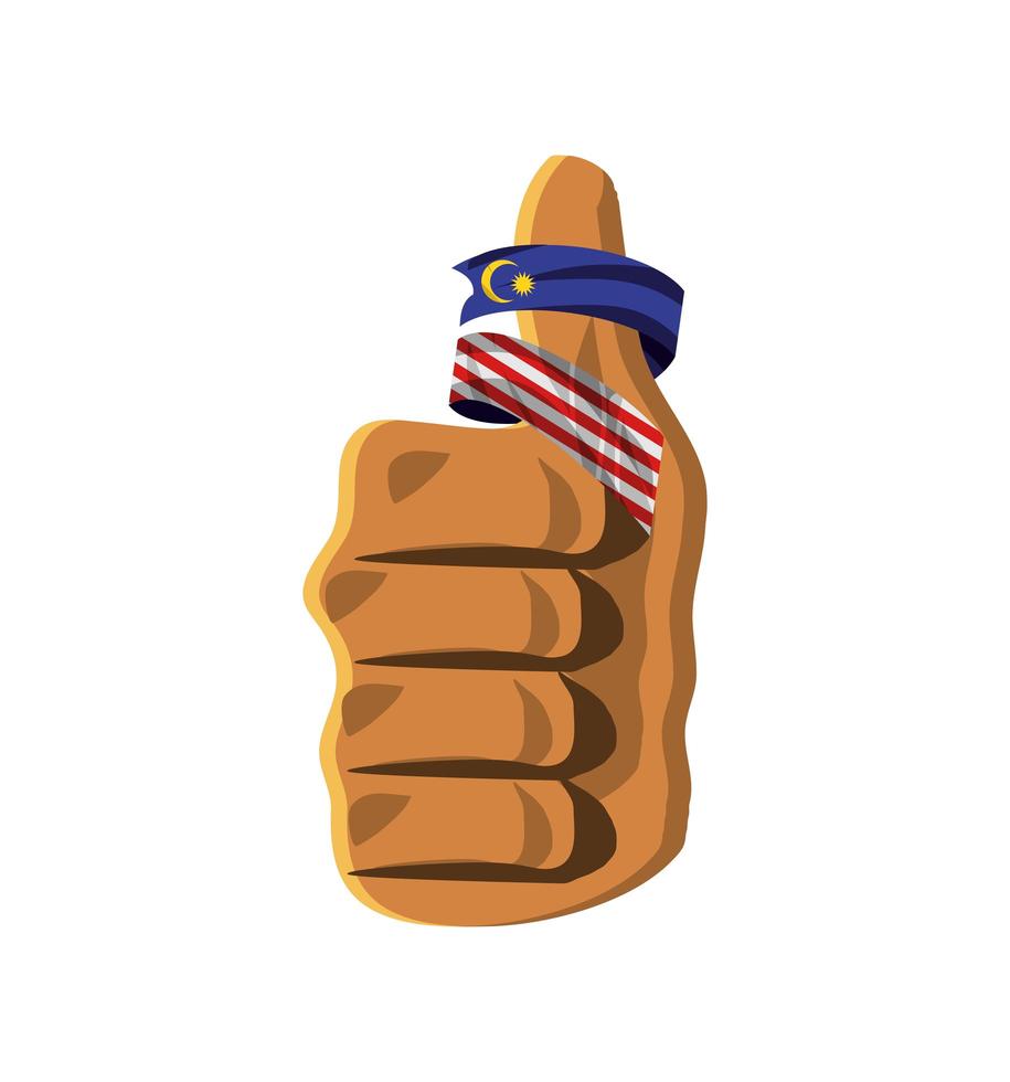 malaysia flag in hand like vector