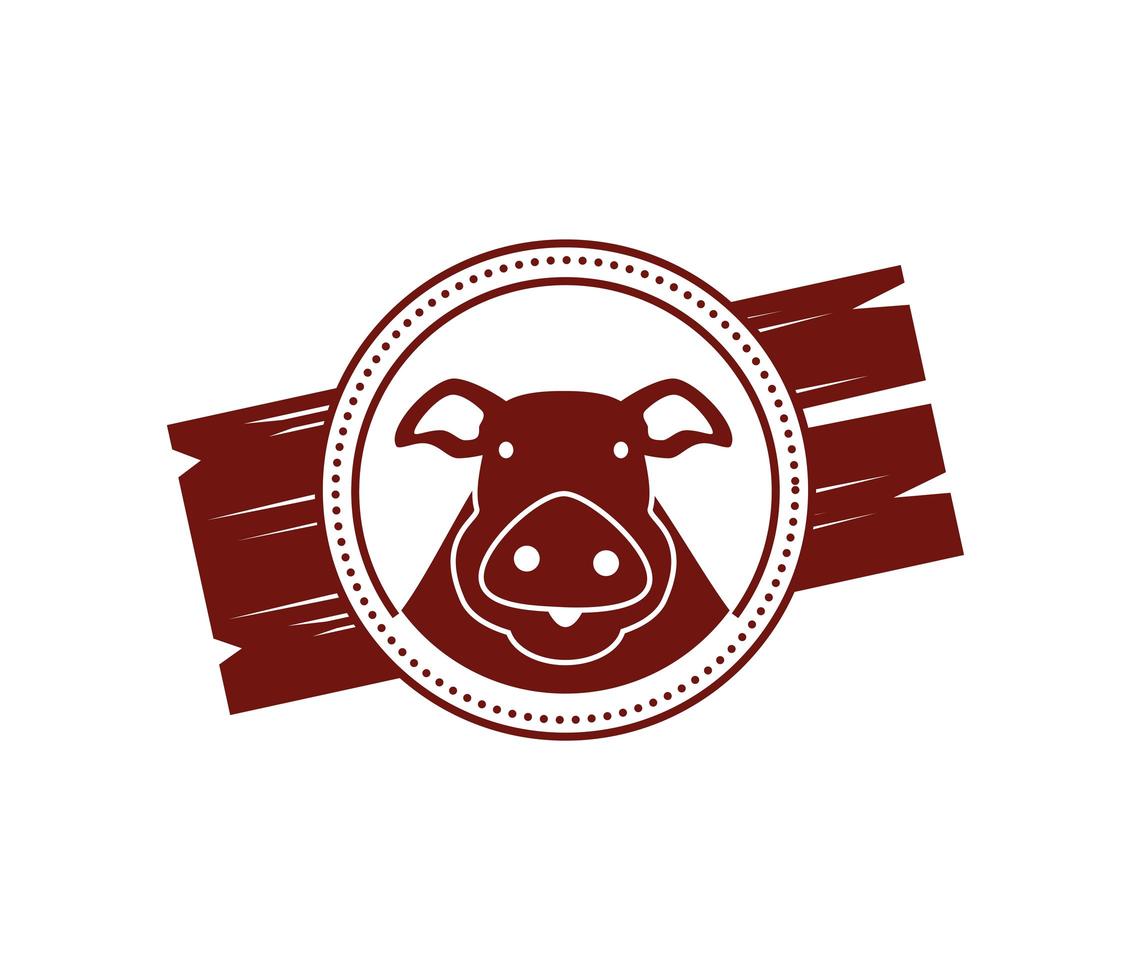 etiqueta de madera de productos de cerdo vector