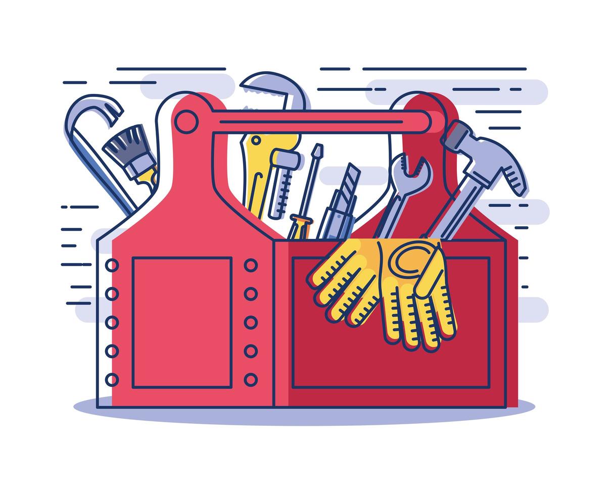 toolbox with supplies vector