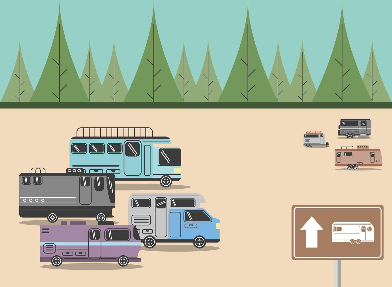 campers of parking vector