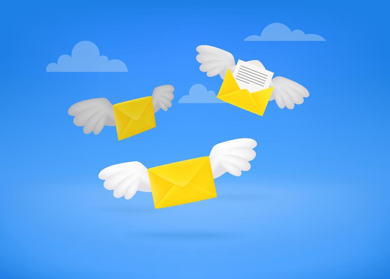 Receiving mail concept. 3d style vector illustration