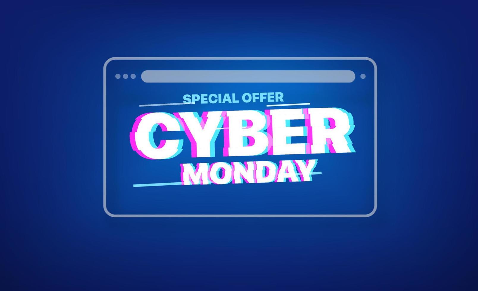 Cyber monday inscription on browser window vector