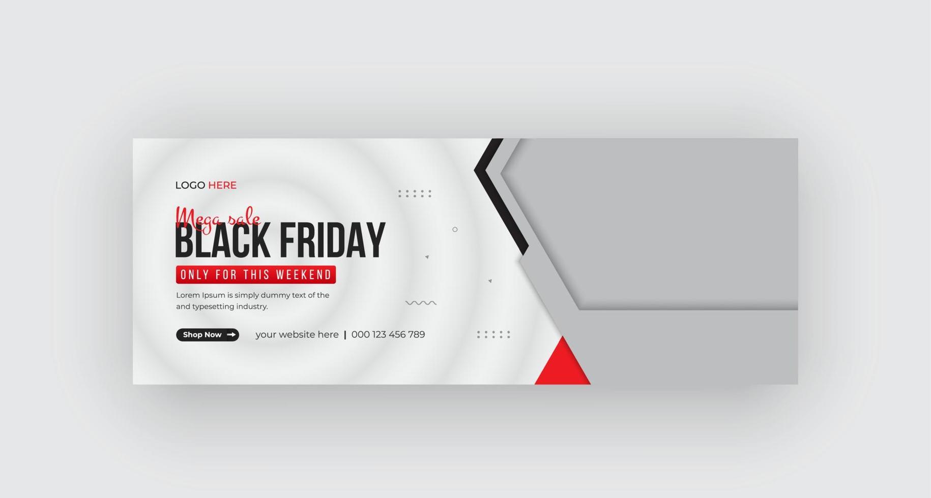 Black Friday timeline cover weekend sale social media banner design Pro Download vector