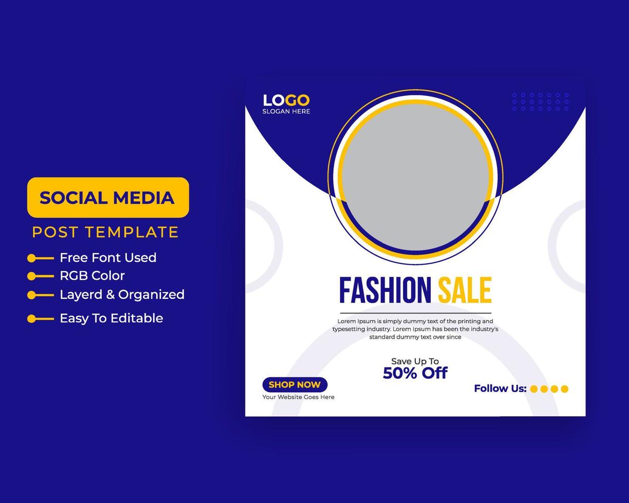 Creative Fashion sale banne social media post and web banner design Pro download vector