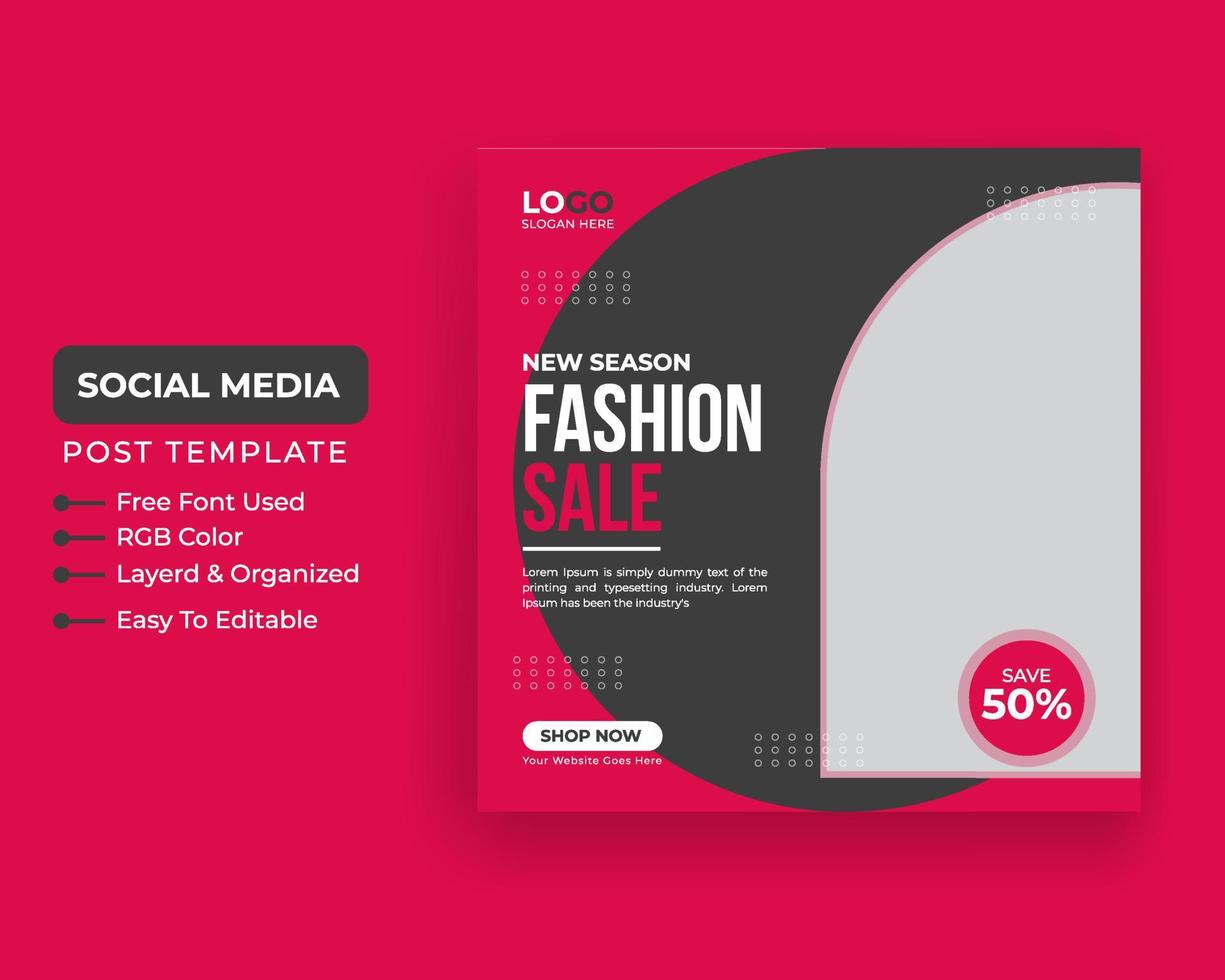 Creative Fashion sale banner social media post and web banner design Free download vector