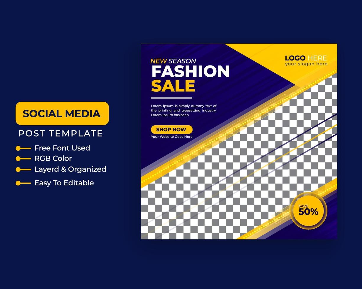 Creative Fashion sale banner social media post and web banner design Free download vector