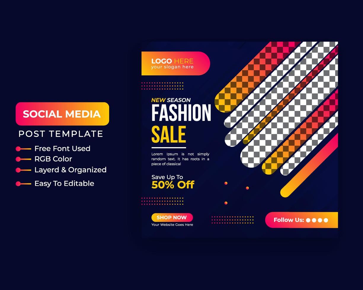 Creative Fashion sale banner social media post and web banner design Free download vector