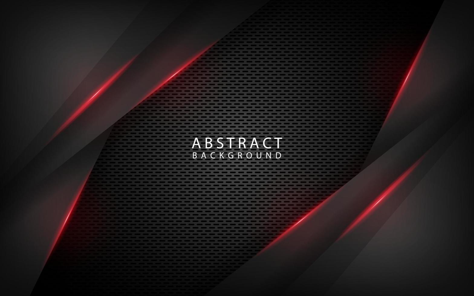 Abstract 3D black technology background overlap layer on dark space with red light line effect decoration. Modern template element future style for flyer, banner, cover, brochure, or landing page vector