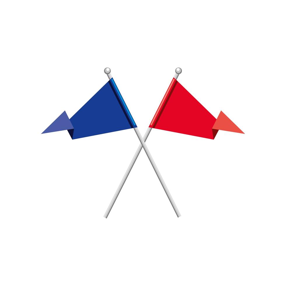 blue red flags vector