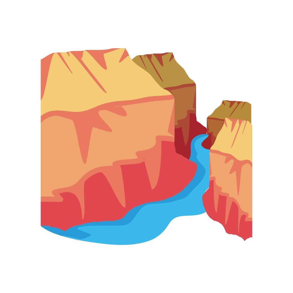 paisaje de cañones y ríos vector