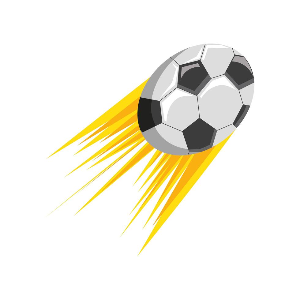 balón de fútbol volador llameante vector