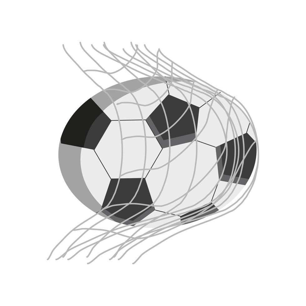 balón de fútbol en la portería vector