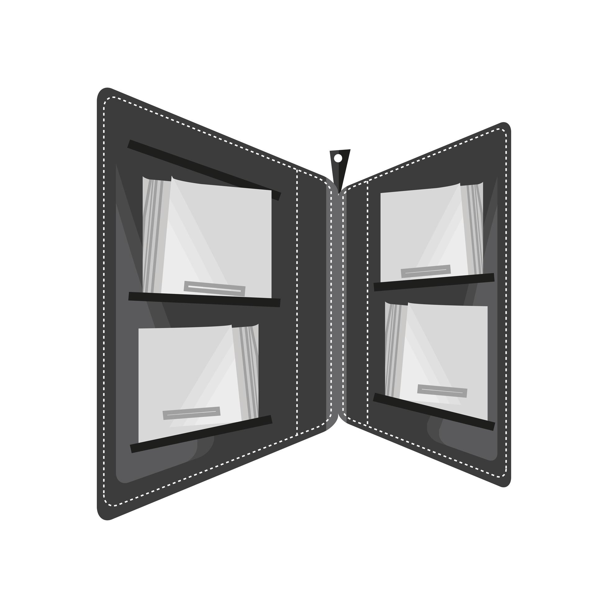 open briefcase with documents 3792308 Vector Art at Vecteezy