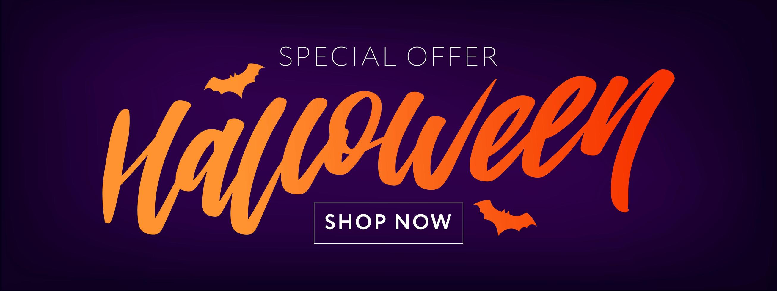 feliz halloween texto banner letras vacaciones oferta especial compre ahora vector